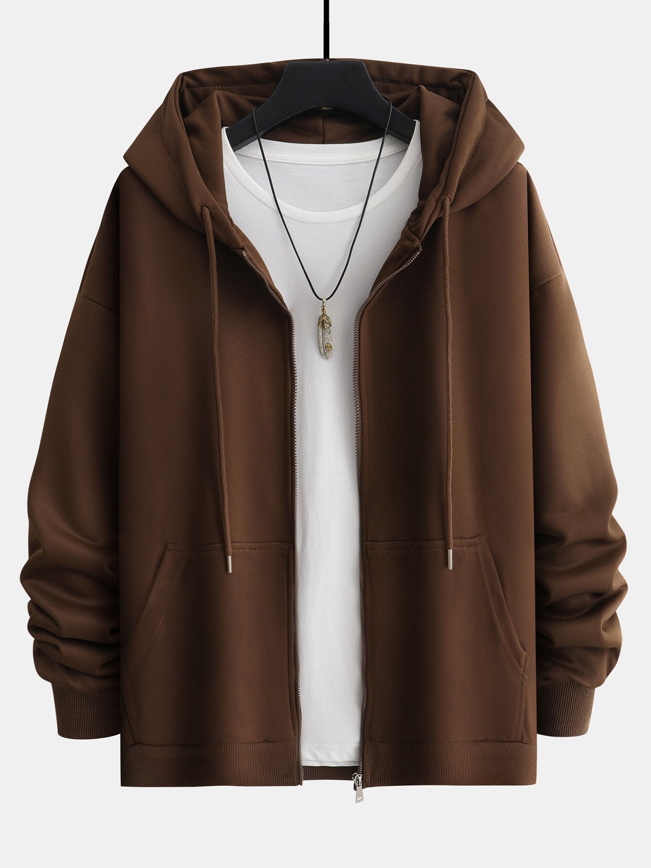 Basic Relax Fit Zip Hoodie